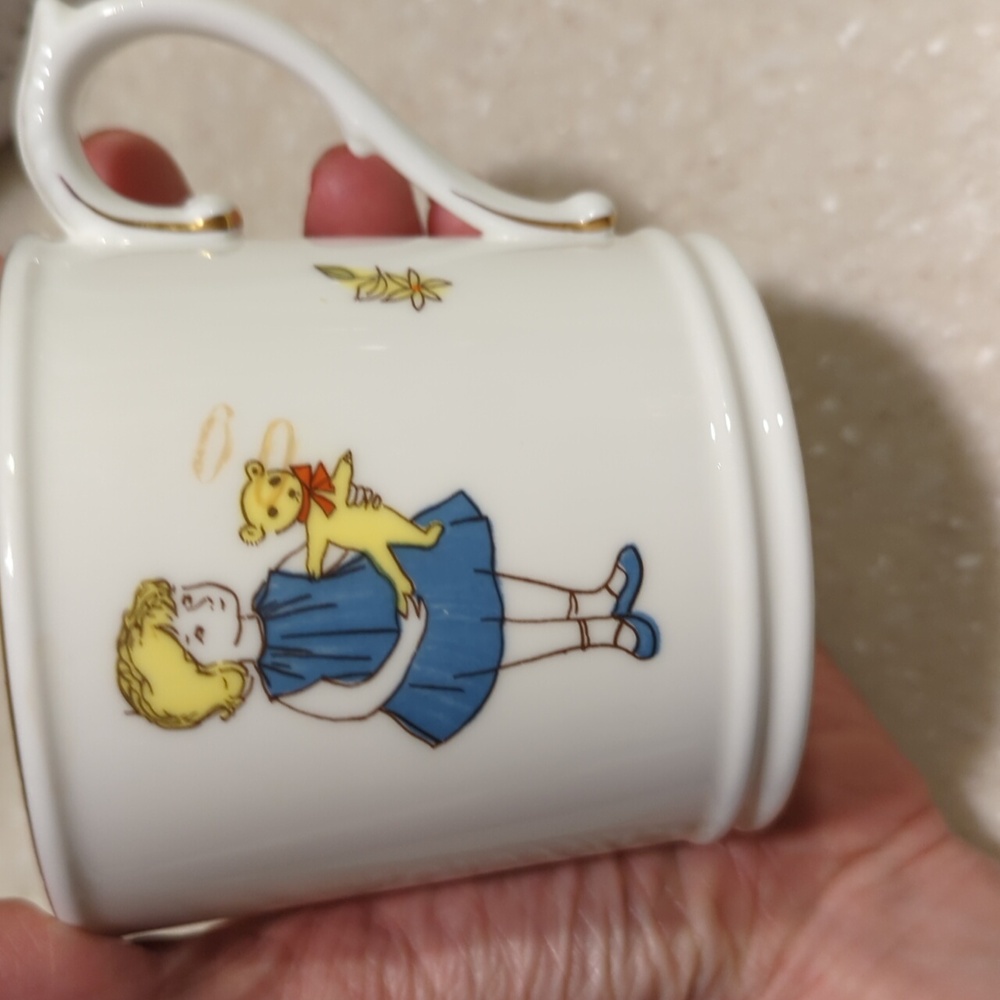 Vintage Royal Worcester Friday's Child Bone China Childs Mug from England